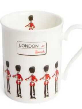 Harrods London Guardsman Mug White Ceramic Souvenir Coffee Tea Cup